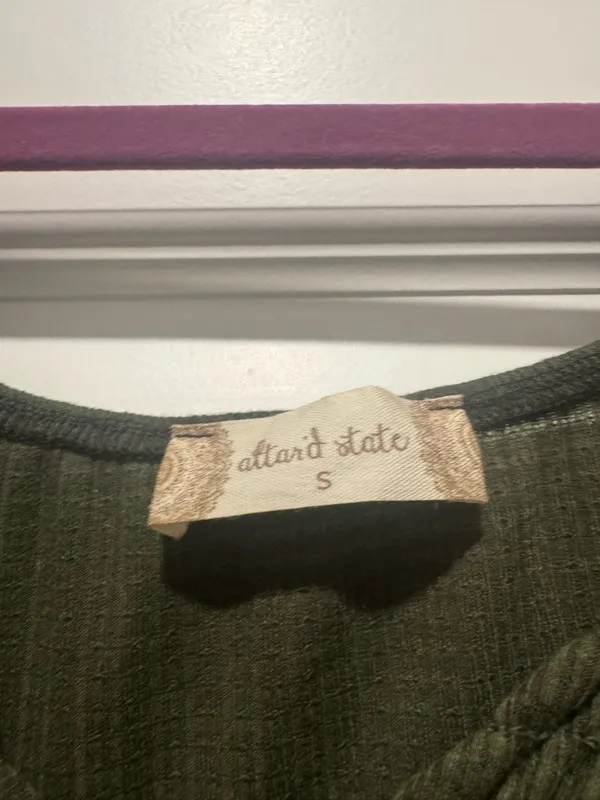 Altar'd State Dark Green Flowy Top - Image 3