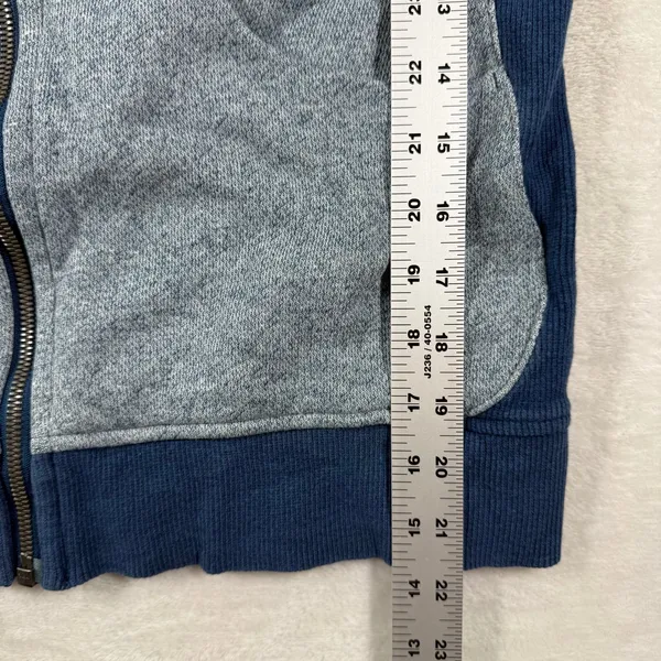 Lululemon Scuba Hoodie Full Zip‎ Heathered Blue Navy Thumbholes Size 8 - Image 6