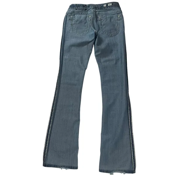 Miss Me Bootcut Jeans Medium Wash Studded Embellished Buckle Exclusive Womens Size 27 - Image 5