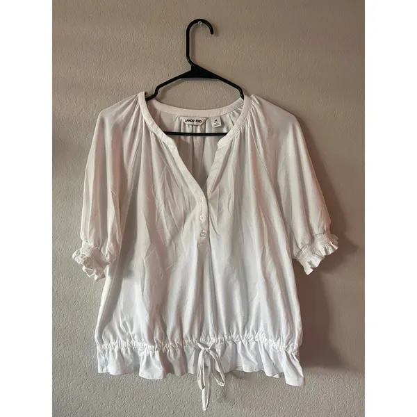 Lands End Womens Elbow Sleeve Lightweight Blouse - Image 2
