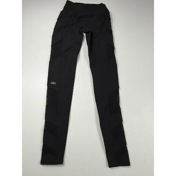 Alo Yoga Black High Waist Workout Leggings with Mesh Panels‎ XS - Image 5