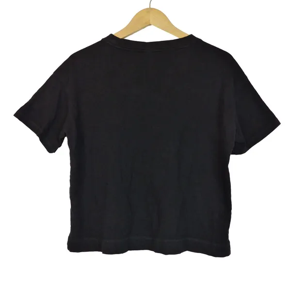 Old Navy Vintage Tee Womens S Black Boxy Oversized Cotton Crewneck Minimalist - Image 2