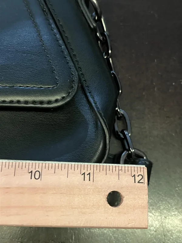 Forever 21 Shoulder Bag Womens Small Black Faux Leather Chain Strap Purse - Image 10