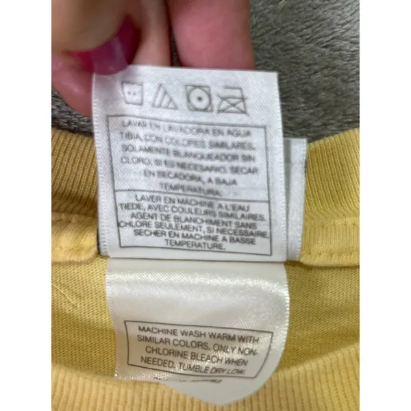Vintage‎ Disney Tigger Pocket Tee Embroidered Butterflies Flowers Yellow Large - Image 7