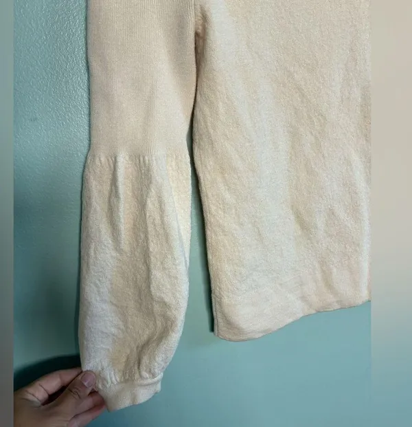 Club Monaco Cream White Long Sleeve Balloon Sweater Top Sz XS - Image 3