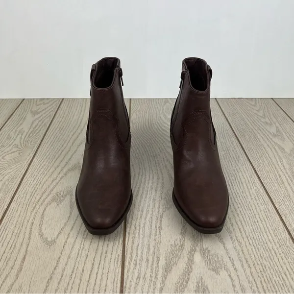 Style & Co Women's Perriee Western Ankle Booties 8M Chocolate Brown Smooth $80 - Image 2