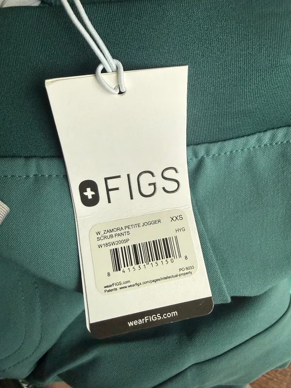 NWT FIGS Women’s Hydrogreen Zamora Jogger Scrub Pants - Size XXS Petite - Image 5