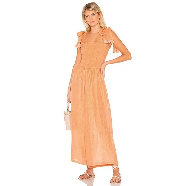 Anthropologie Sundress Pom‎ Jumpsuit Tie Straps Wide Leg Womens Size XS / S - Image 3