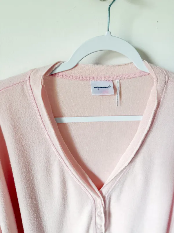 Urban Outfitters Cropped Soft Button Top - Image 3