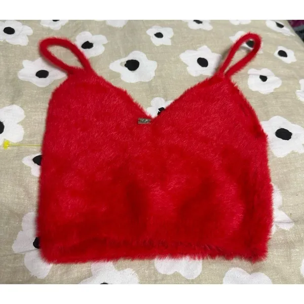 For love and lemons red fuzzy tank top set - Image 5