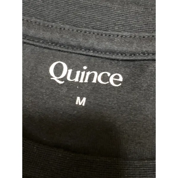 Quince Women's Black Short Sleeve Basic Casual Crew Neck T Shirt Tee Top Size M - Image 5