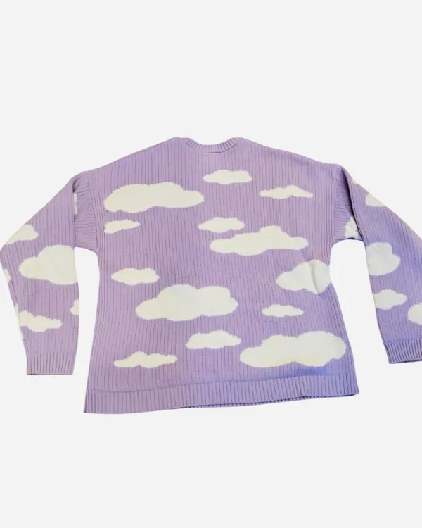 ASOS Purple Lilac Cloud Ribbed Sweater Oversized Relax Fit M Chunky - Image 3