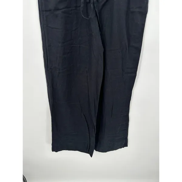 Free People Women Linen Trousers Small Black Lyla Wide Leg‎ Loose NWT - Image 4