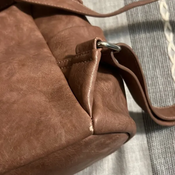Urban Expressions Brown Faux‎ Leather Mini Backpack Convertible Crossbody Bag - Image 13