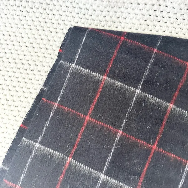 Burberry Vintage Blue Red White Nova Check Plaid Grid Cashmere Long Fringe Scarf - Image 3