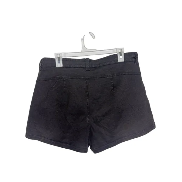 Free People Danni Denim Shorts Washed Black 14 Belt Button Fly Indie Sleaze - Image 2
