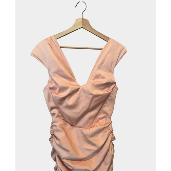 NEW House of CB Coraline Blush Satin Corset Dress Size Medium - Image 10