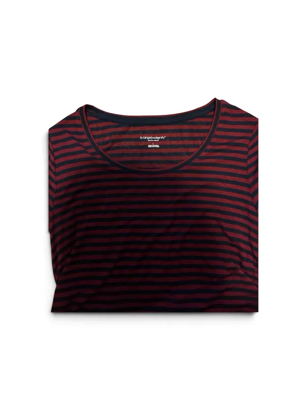 Liz Lange for Target Maternity Berry/Navy Stripe Midi Dress - Image 4