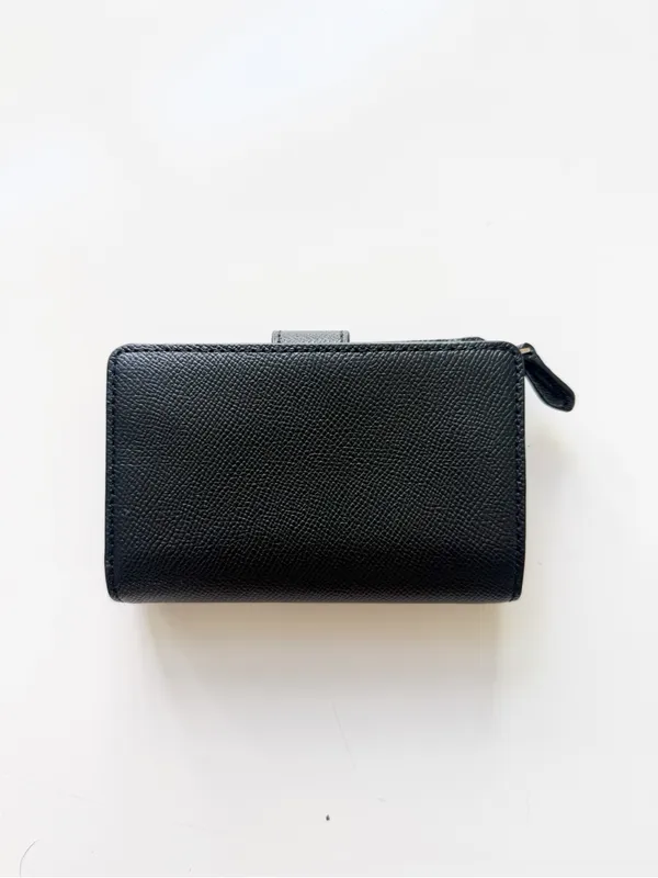 COACH Black Leather Corner Zip Wallet - Image 2