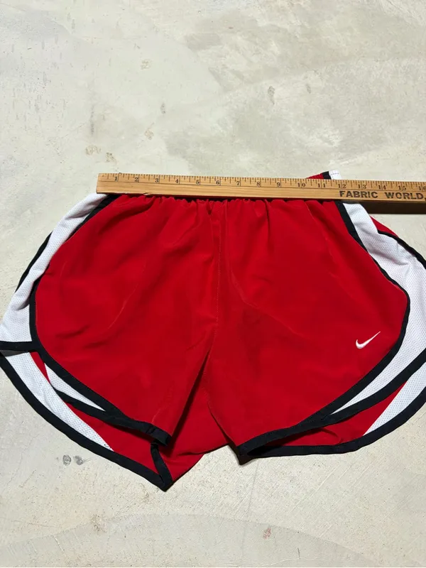 Nike Women’s Red Running Shorts with White Trim medium - Image 4