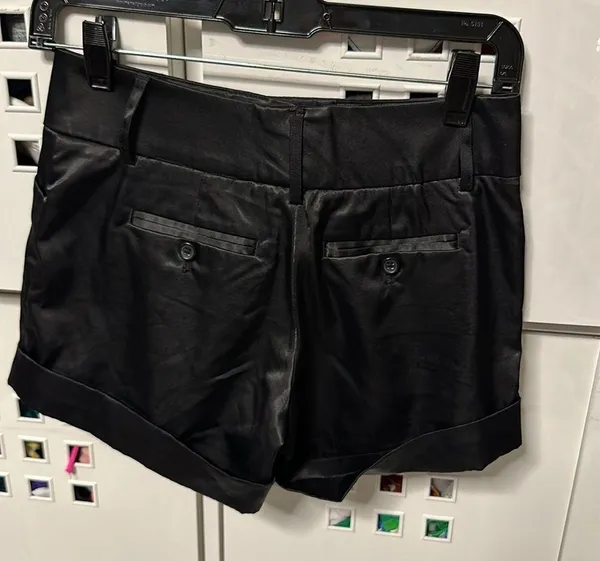 Zara shiny satin black shorts - Image 2