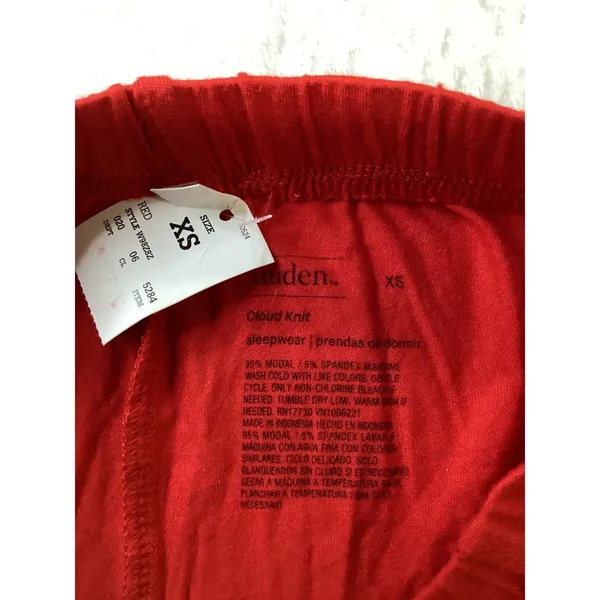 Auden Cloud‎ Knit Red Pajama Pants Wide Leg Sleepwear XS W98Z8Z - Image 3