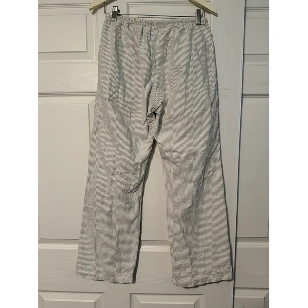 John Galt Pants Brandy Melville Green White Stripes Fisherman Copenhagen Coastal - Image 2