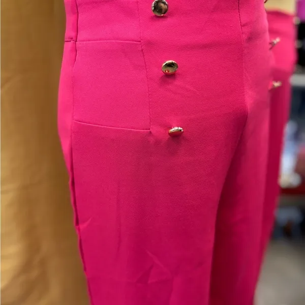 Elegant Pink‎ High-Waisted Women's Pants - Image 7