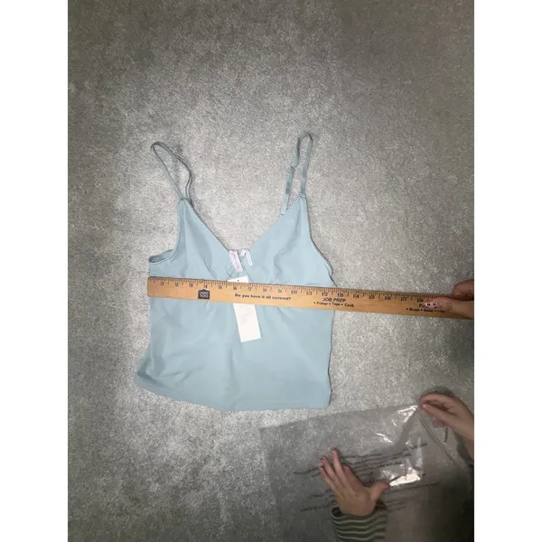urban outfitters V-Neck Bustier Camisole Bra Top L NWT Blue Adjustable Straps - Image 3