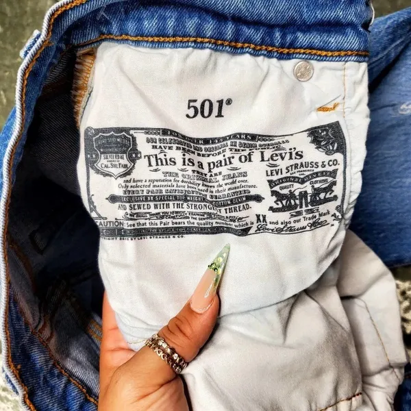 Levi's 501 High Waist Distressed‎ Jeans - Image 6