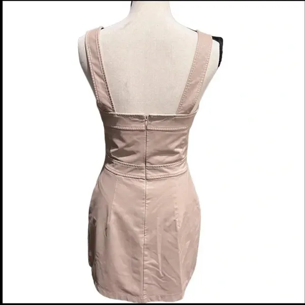Amanda Uprichard Ace Dress Pale Pink Vegan Leather Size L Nwot - Image 8