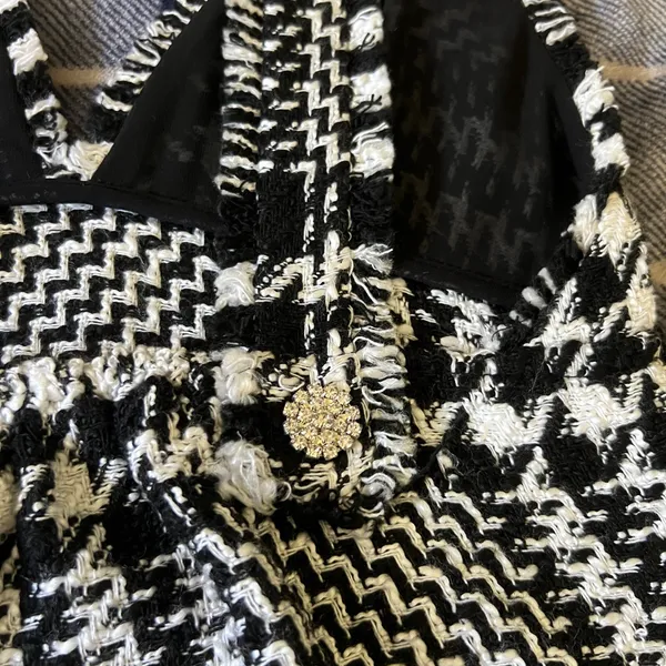 Zara Short pinafore-style dress black and white houndstooth - Image 7