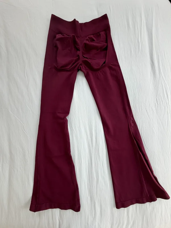 YEOREO Scrunch Flared Leggings Purple Size XL - Image 2