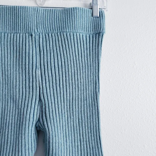 Urban Outfitters Kadin Knit Blue Ribbed Distressed Biker Shorts - Image 3