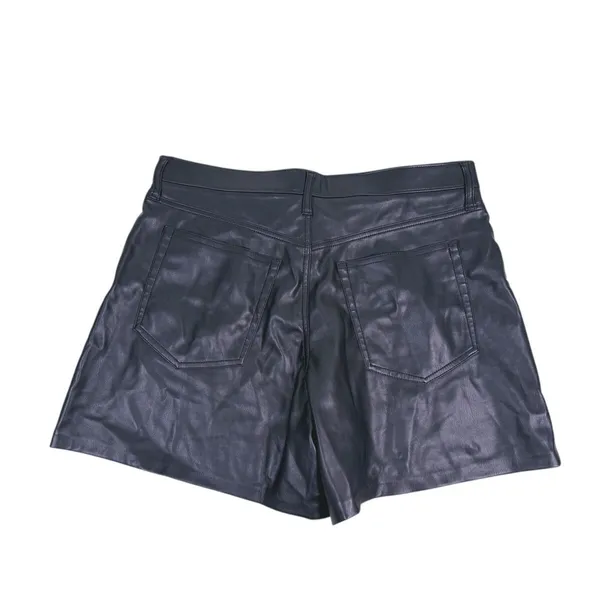 Abercrombie & Fitch Curve Love Vegan Leather Dad Shorts Size 32 Black Biker Moto - Image 3