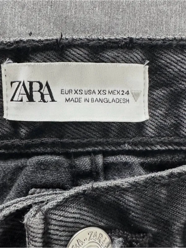 Zara Black Washed Y2K Denim Cargo Mini Skirt XS Mid Rise Utility Pocket NWT NEW - Image 7