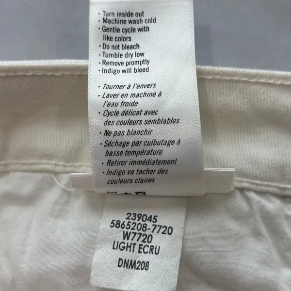 Paige‎ Hoxton Ankle High Rise Skinny Jeans Light Ecru Off White Size 29 - Image 3