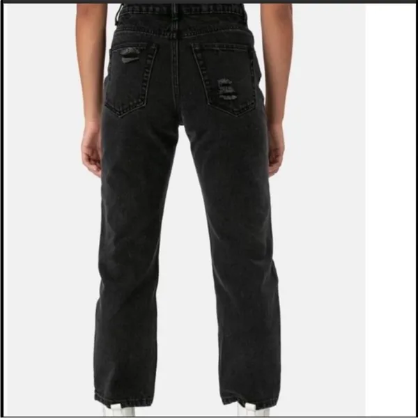 Adika Andor High Rise Straight Leg Cropped Jeans in Black Size 30 - Image 3