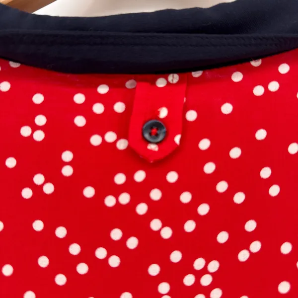 Maeve Anthropologie Bagatelle‎ Red Polka Dot Long Sleeve Button Down Blouse 10 - Image 6