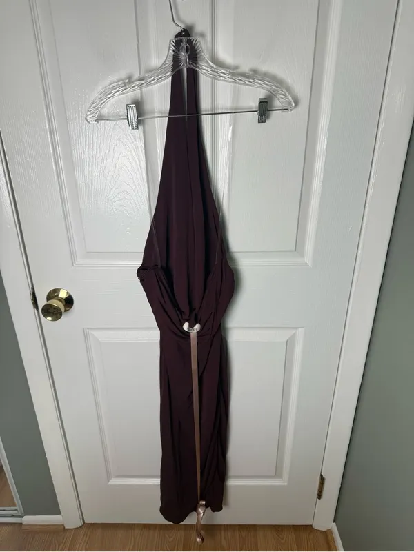 House of CB Florentina Merlot Draped Midi Dress L - Image 5
