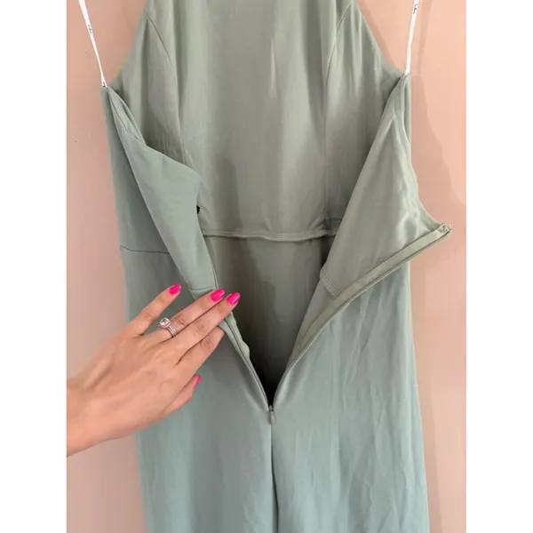 Lulus Majestic Perfection Sage Green Ruffled Halter Maxi Dress Size Medium Gala - Image 9