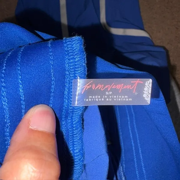 Free People Movement No Fear Run Cropped Pants Athlete Blue Combo Small - Image 8