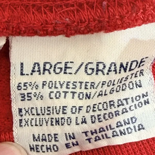 Basic Editions Sweatshirt Womens Large Red Christmas Embroidered Fleece‎ Vintage - Image 7