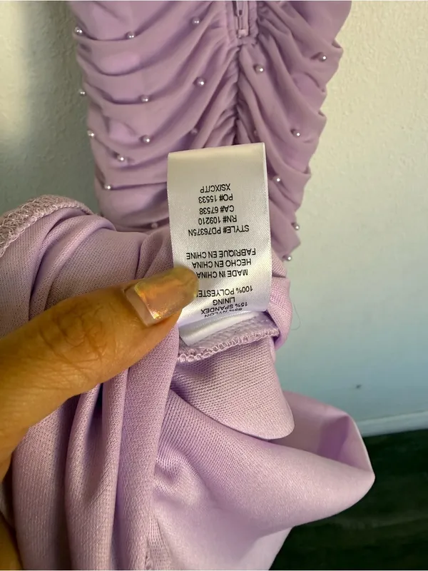 Windsor Lavender Pearl Bodycon Midi Dress NWT XS Bridesmaid Prom Formal - Image 9