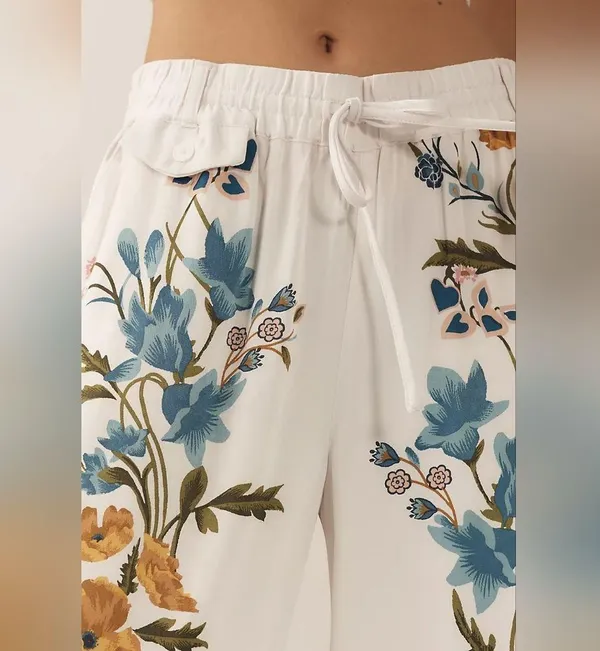 NWT By Anthropologie Printed Pull-On Pants Color: Neutral Pattern Size Small - Image 4