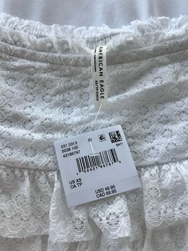 American Eagle White Ruffle Skirt - Image 5