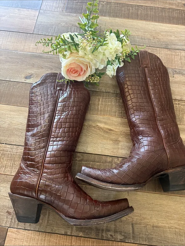 Idyllwind Brown Croc boots - Image 3