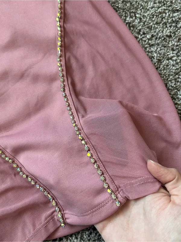 Blush Pink Embellished Bodycon Dress - Image 3