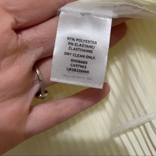 Lewit Butter Yellow Pleated Swing Tank Top Crinkle Babydoll Womens S Spring Top - Image 6