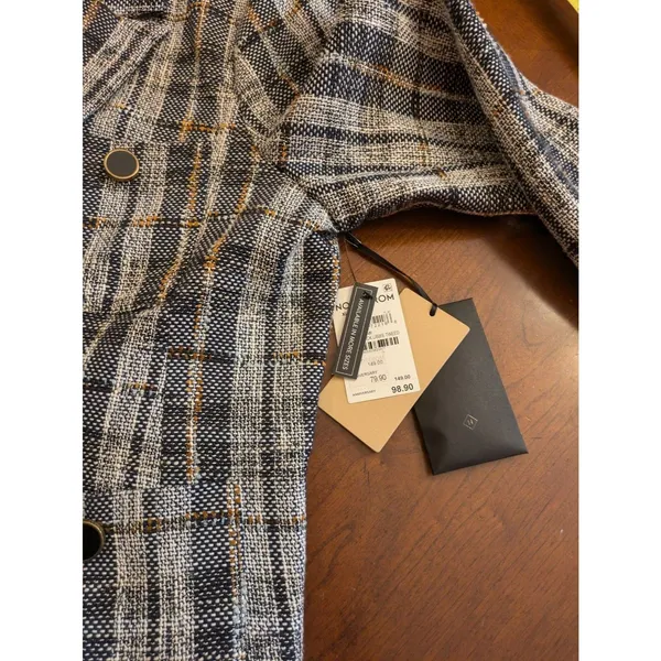 Halogen Blazer Womens XL Multicolor Plaid Tweed Single Breasted One Button - Image 14